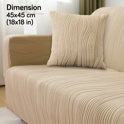 Buy Blush Beige Colour Premium Square Zippered Sofa Cushion Covers for Traditional Decor