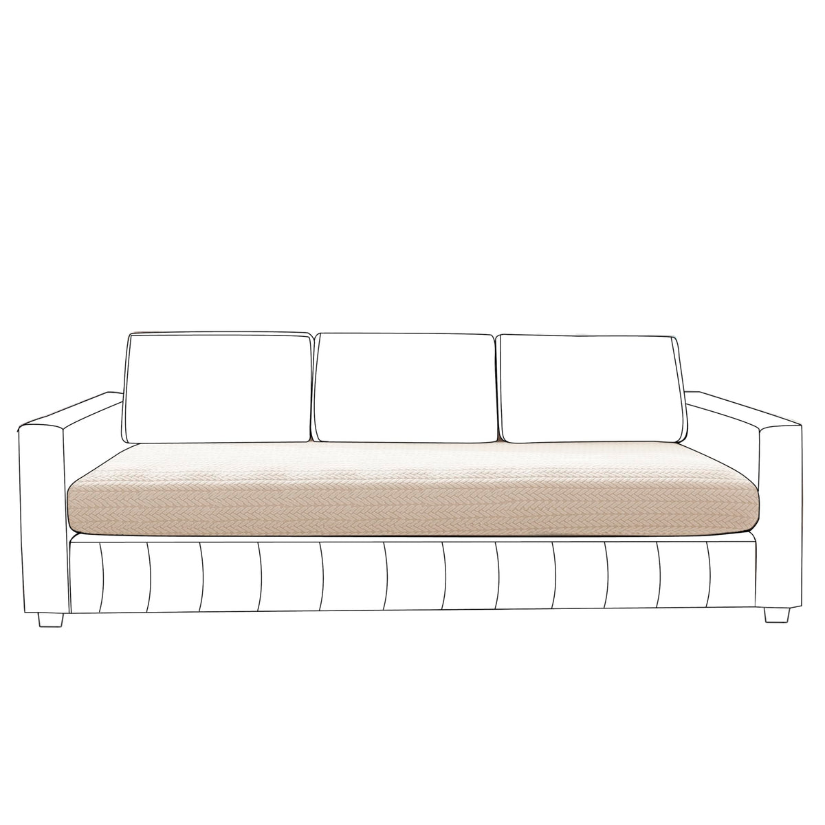 Stretchable Thick Jacquard Textured Seat Couch Cushion Cover for 1/2/3 Seaters, Beige