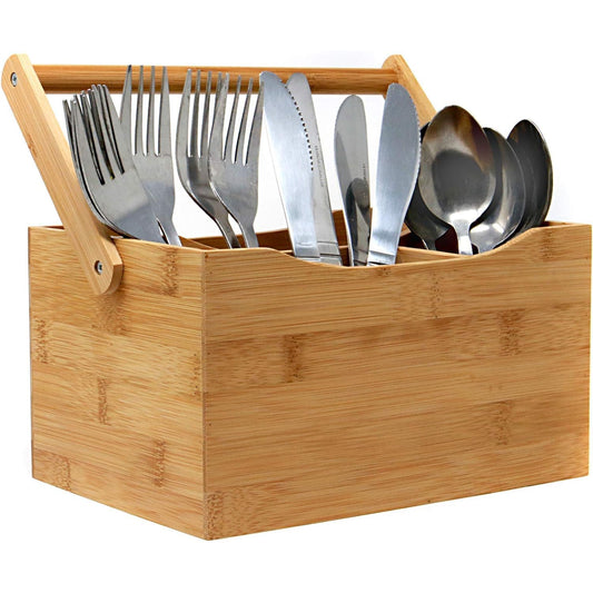 Wooden Cutlery Holder for Kitchen Dining Table Culery Stand Caddy