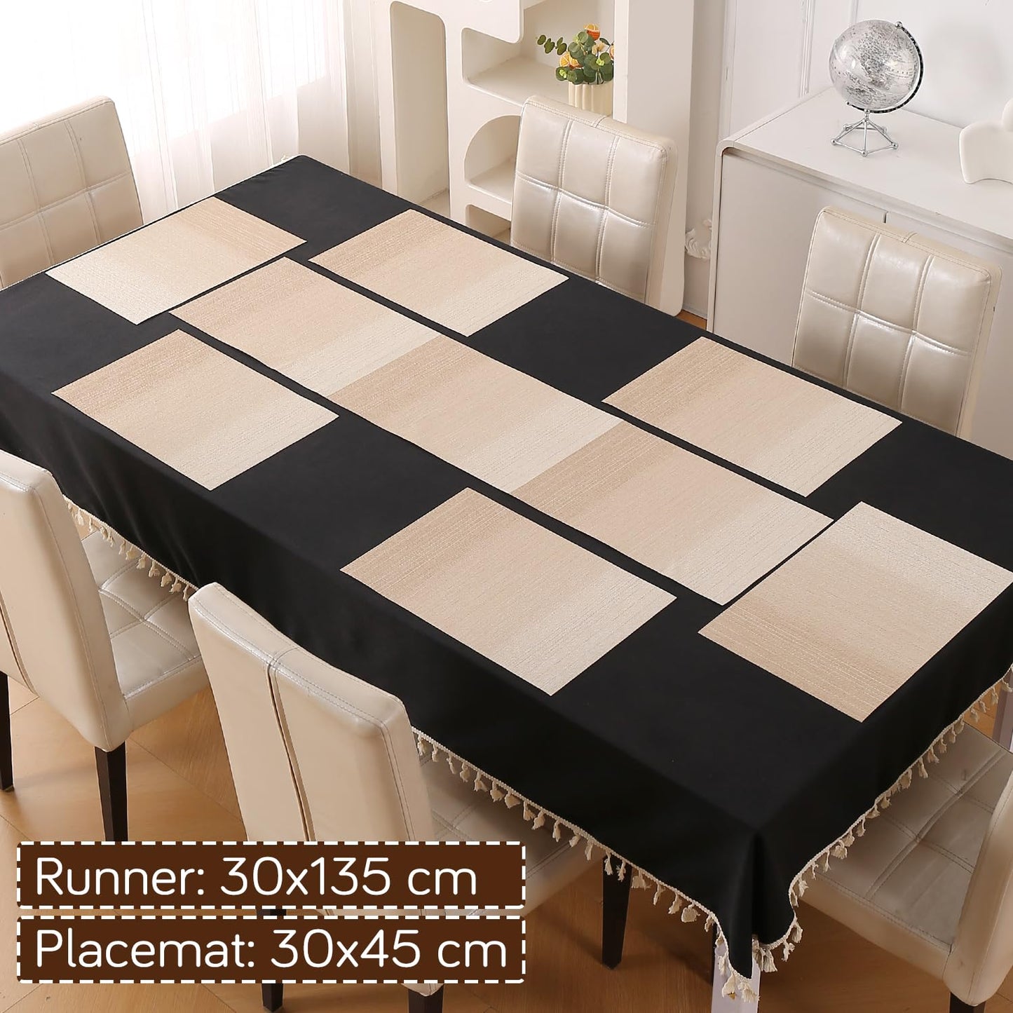 GradientHue PVC Mats for Dining Table - Sand Oasis
