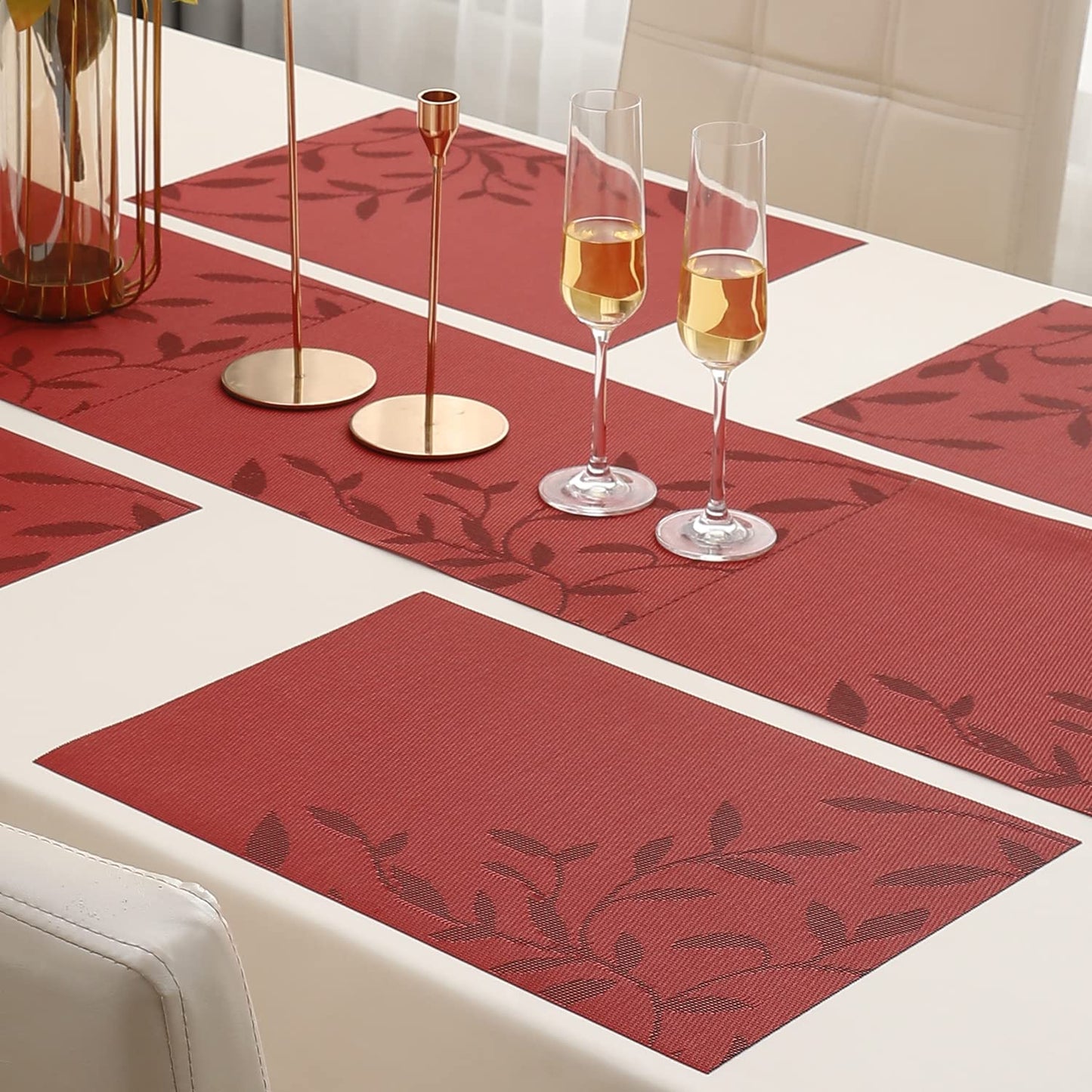 PVC Dining Table Mats, Red
