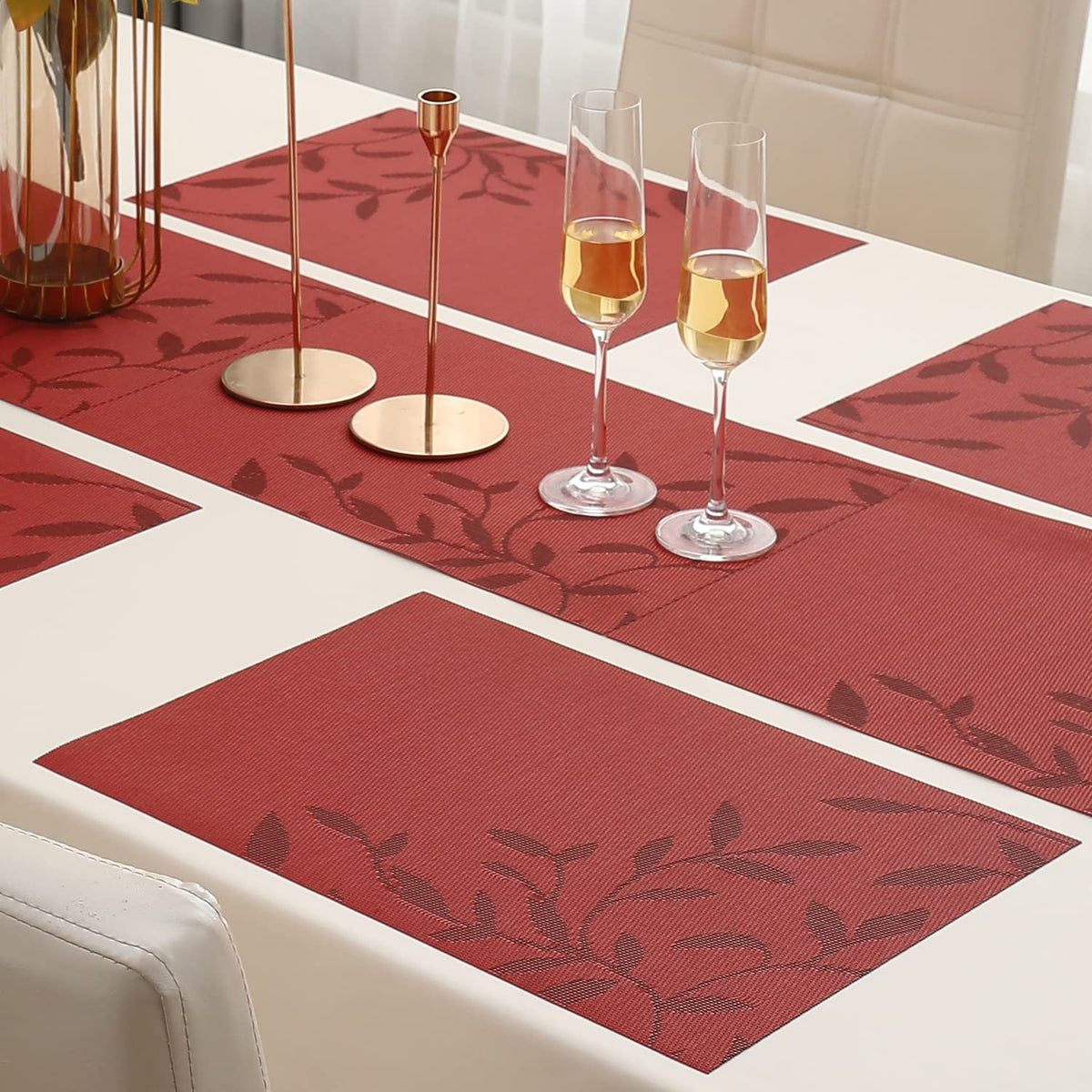 PVC Dining Table Mats, Red