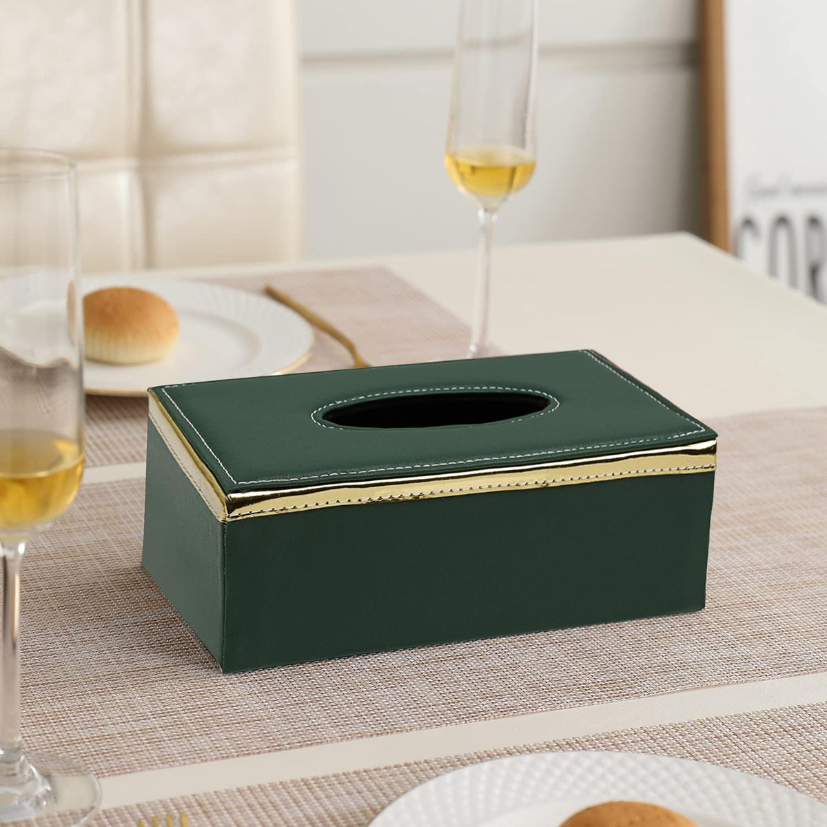 buy green tissue paper box | HOKIPO