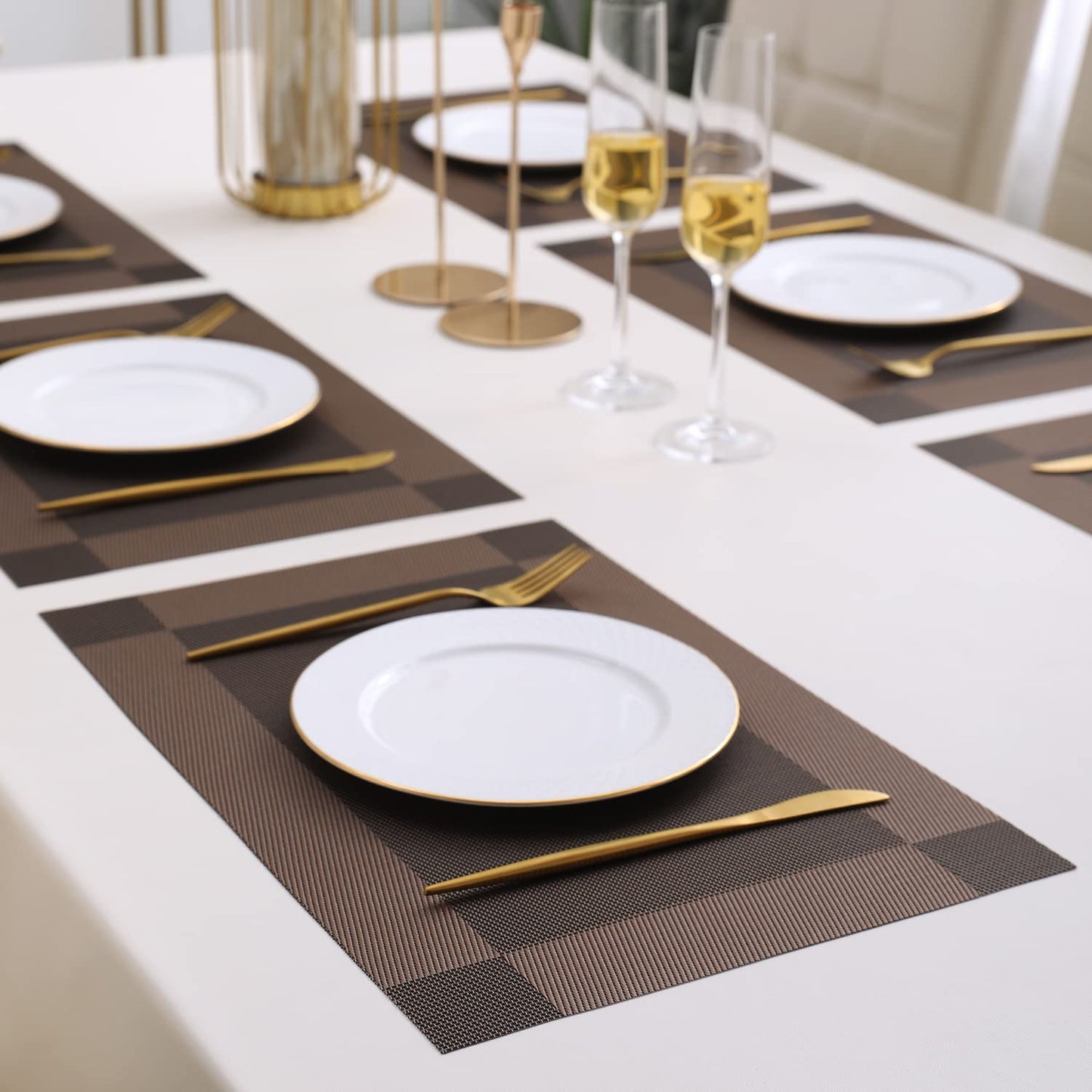 PVC Dining Table Mats, Dark Brown