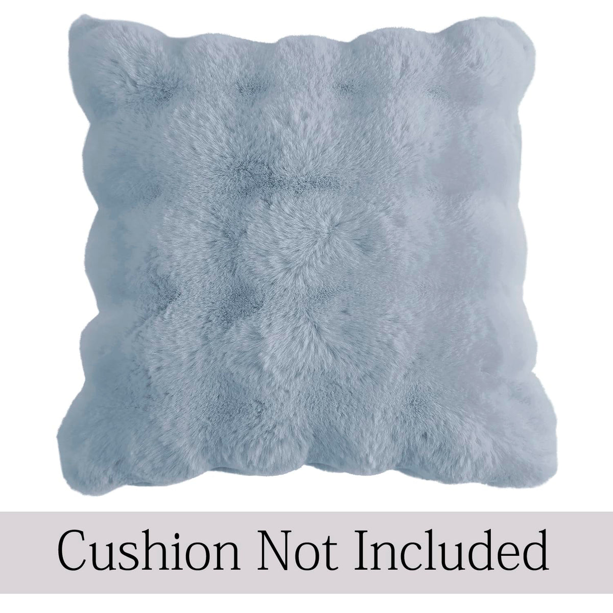 Buy Premium Charm Blue colour Zippered faux rabbit fur Pillow Covers