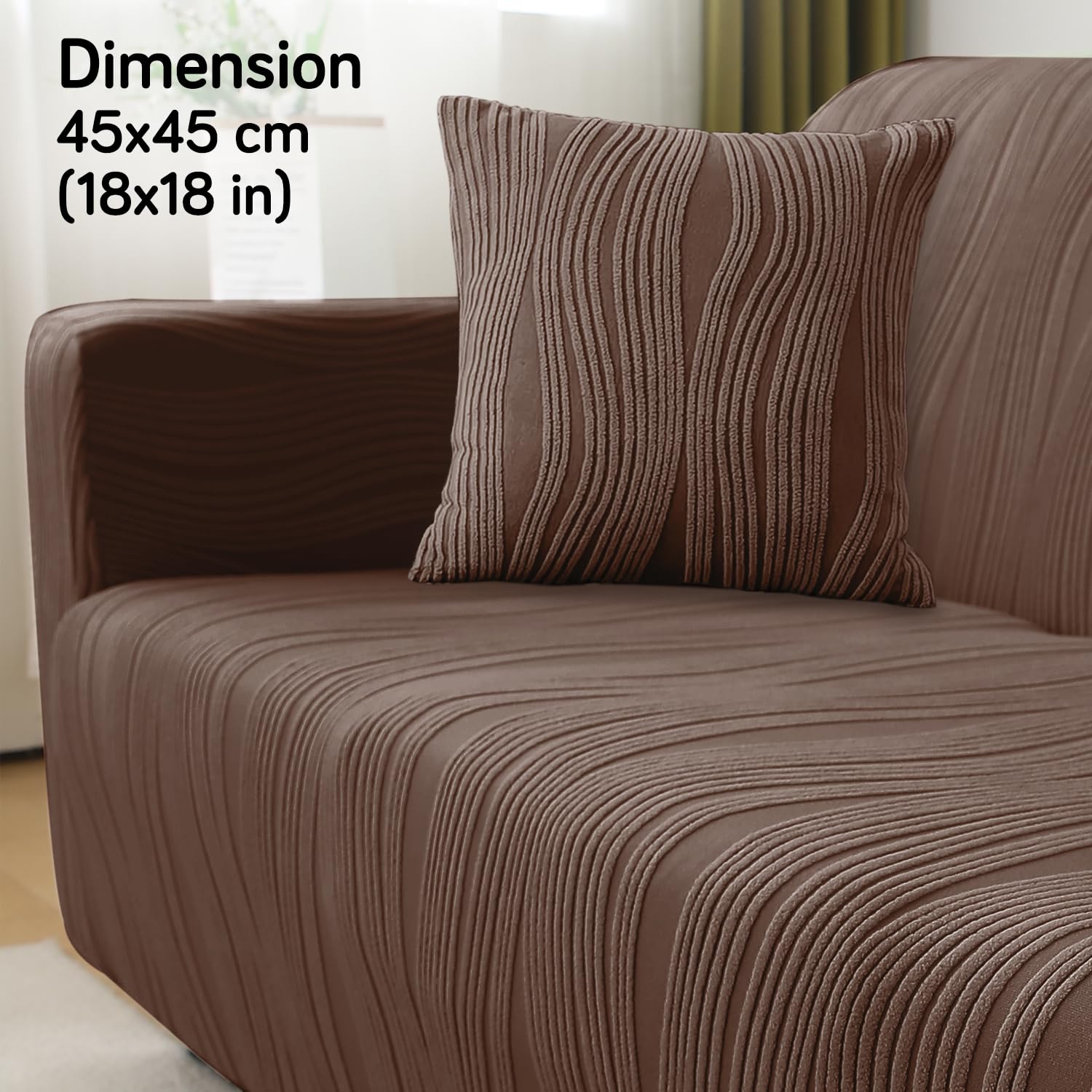 Buy Chocolate Brown Colour Premium Square Zippered Sofa Cushion Covers for Traditional Decor