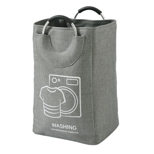 Folding Laundry Bag for Clothes Hamper Basket Collapsible Storage Basket, 30 x 27 x 55 cm Grey