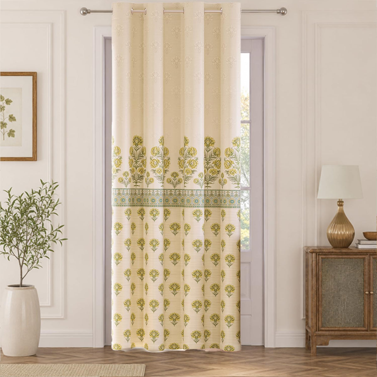 HOKIPO Harmony Printed Eyelet Curtains, 7 Feet Long - Marigold Grove - image 2