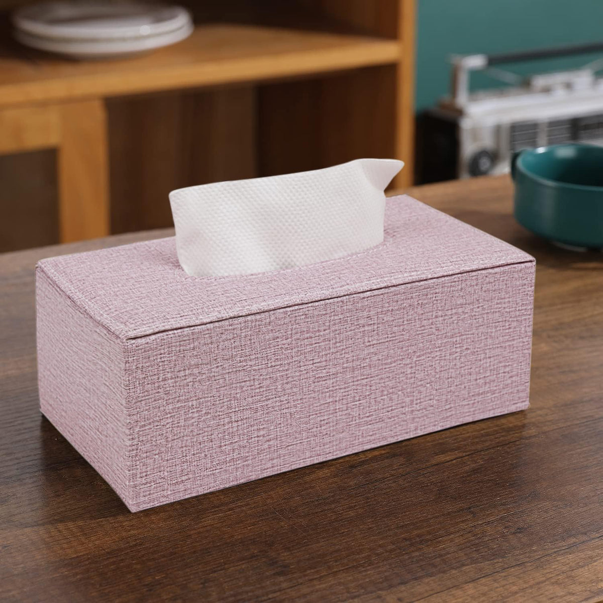 buy lavender faux leather tissue paper holder | HOKIPO