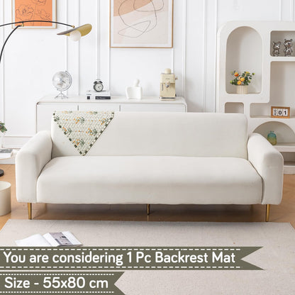 Printed Quilted Sofa Cover Mats, Light Green Ash Gypsy Flower