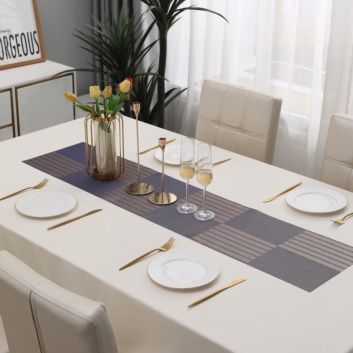 PVC Table Runner for Dinner and Coffee Table, Violet