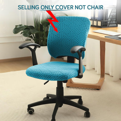 Stretchable Jacquard Office Chair Cover, Turquoise
