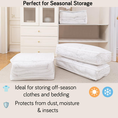 Foldable Clothes Organiser for Wardrobe and Closet Storage Bag - White