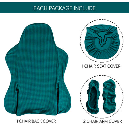 Stretchable Jacquard Elastic Gaming Chair Cover, Teal