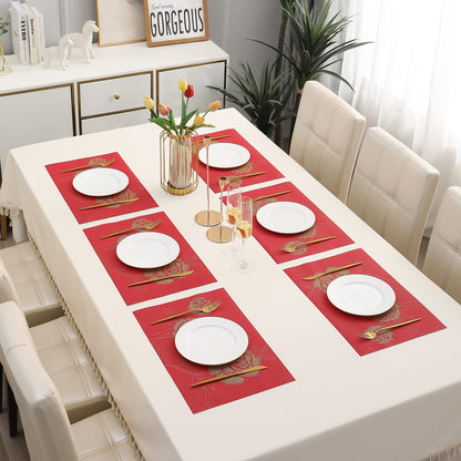PVC Dining Table Mats, Crimson Red