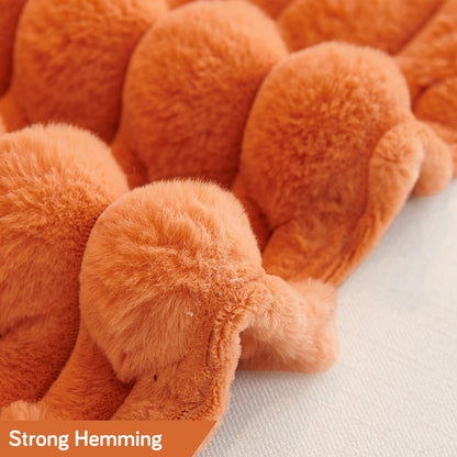 Luxury Waxy Faux Rabbit Fluffy Plush Sofa Throw, Amber Gold