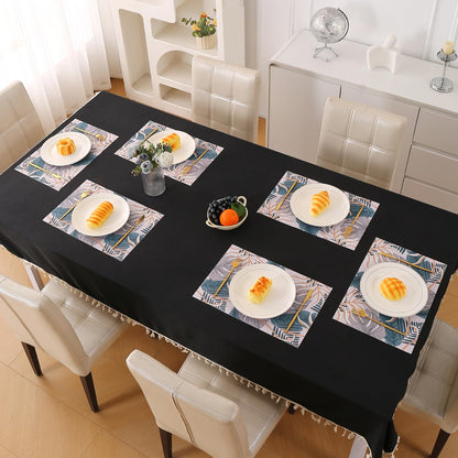 Artistic Flora PVC Washable Mats for Dining Table - Monstera Leaves