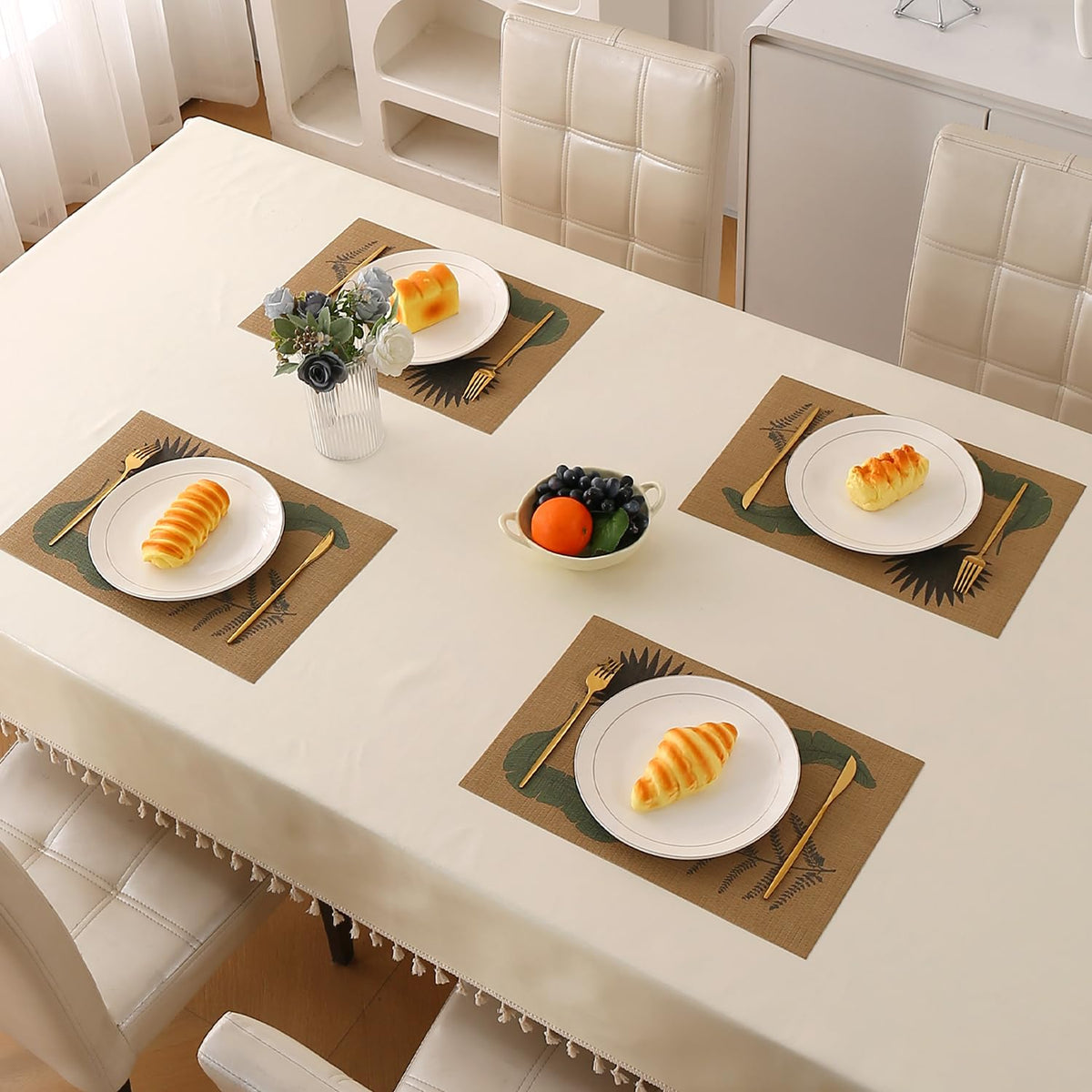 Botanical Tropic PVC Mats for Dining Table - Fern Fronds