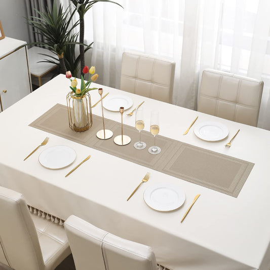 PVC Dining Table Runner, Beige