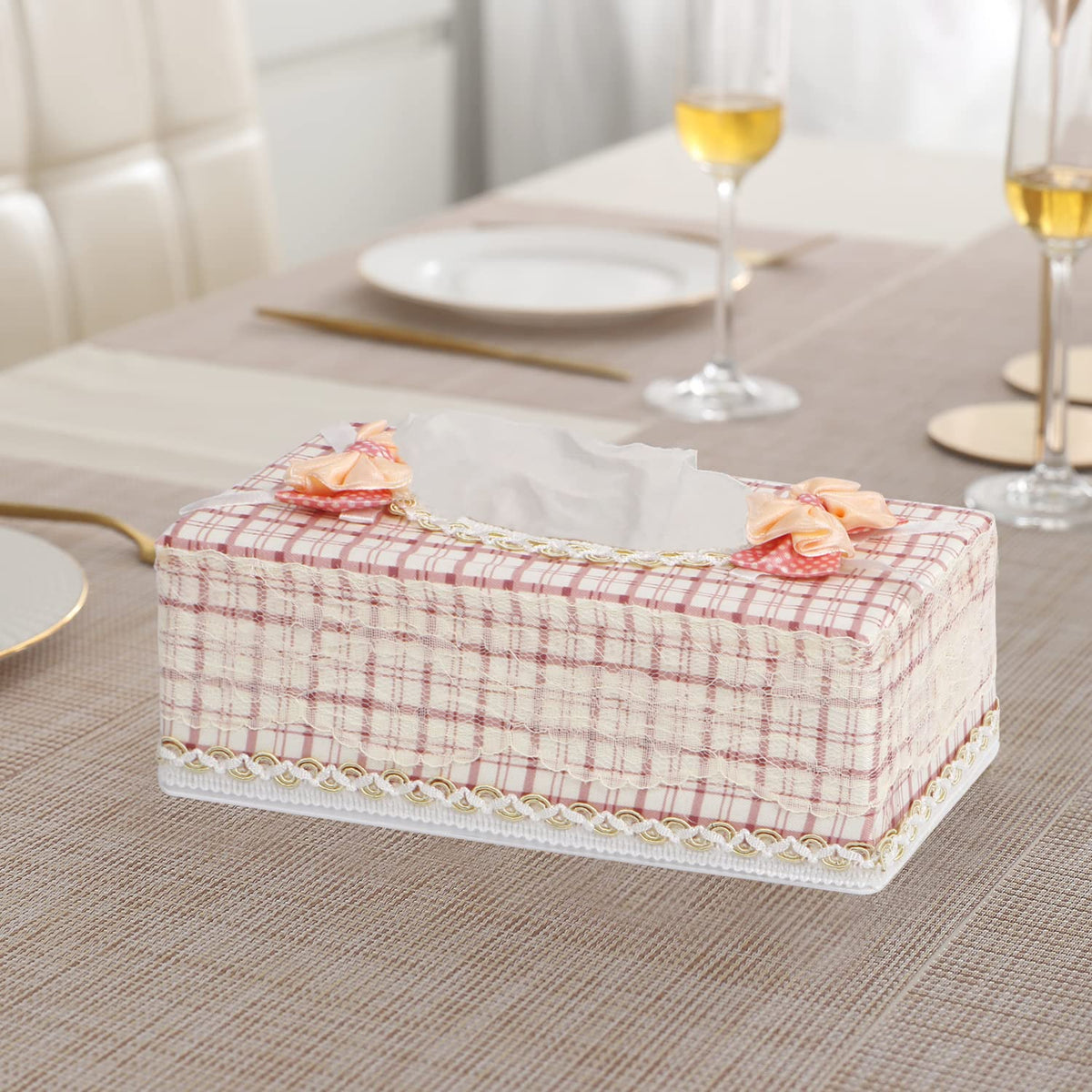 Plastic Tissue Paper Box Holder, Off-white