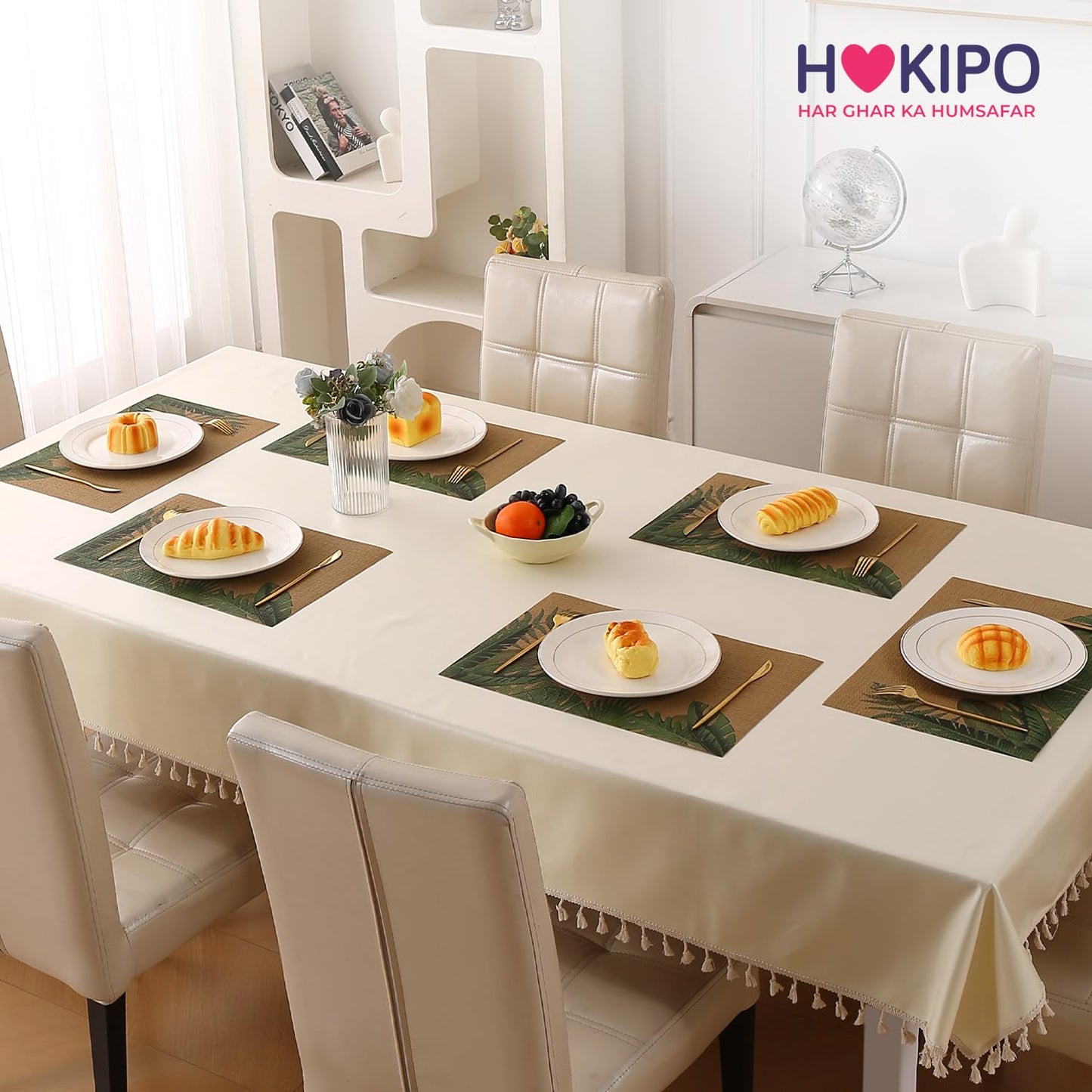 Botanical Tropic PVC Mats for Dining Table - Bird of Paradise Leaves