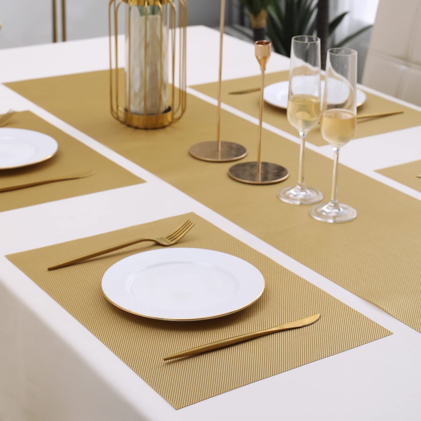 PVC Dining Table Mats, Golden