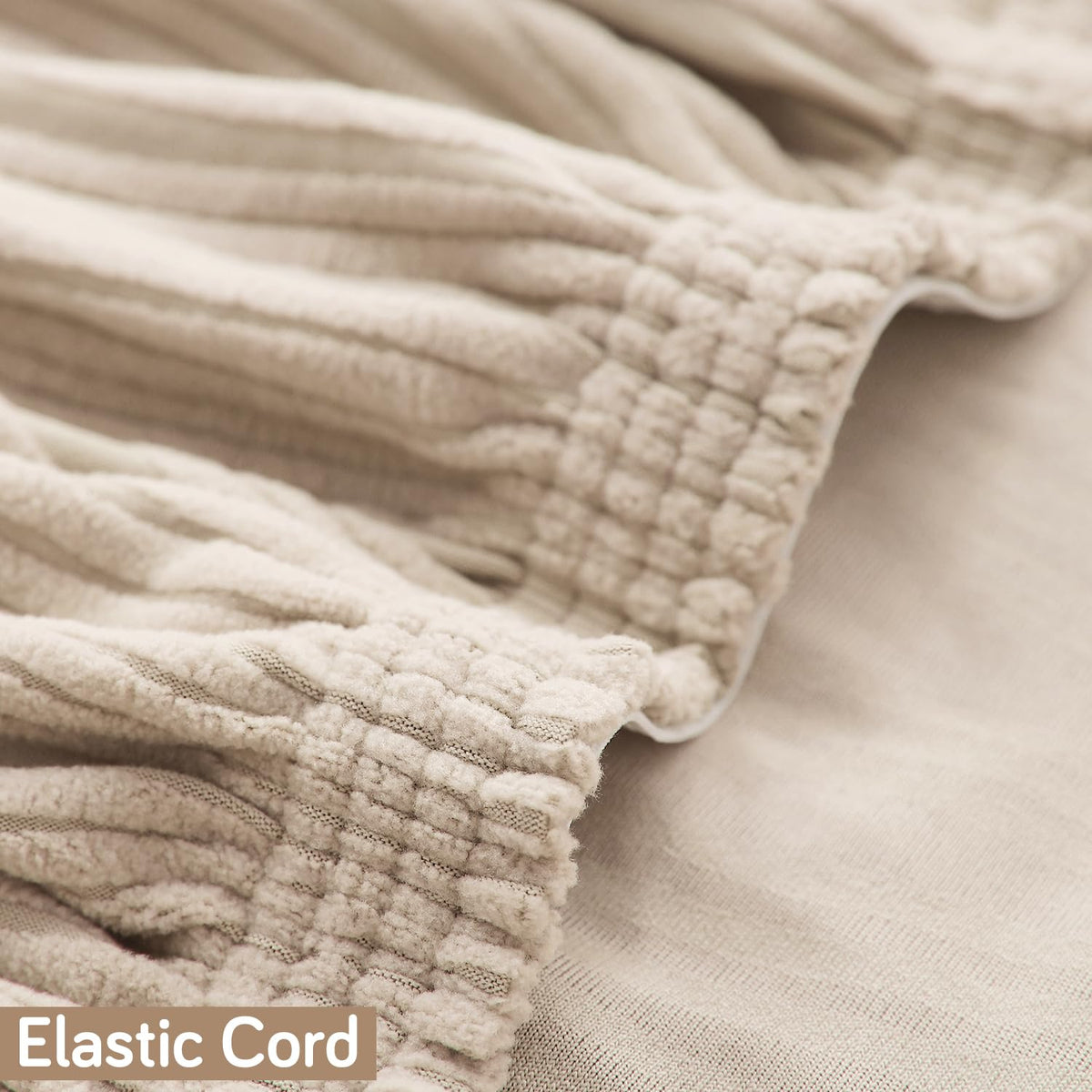 Nestiva Series Stretchable Knitting Jacquard Chair Cover - Skimmed Cream