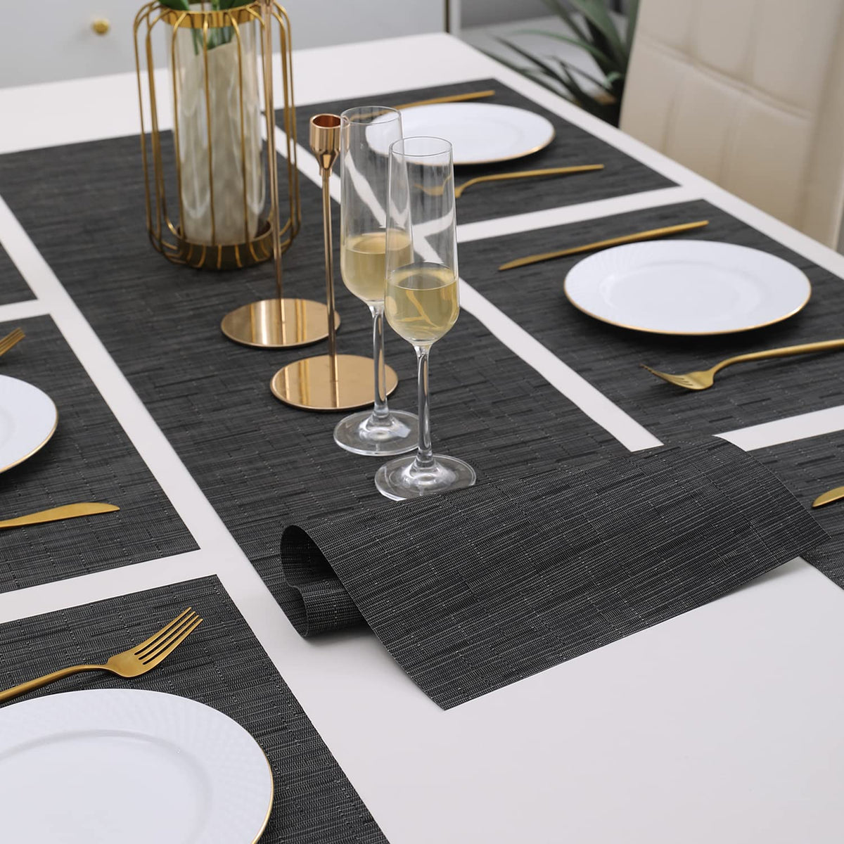 PVC Dining Table Mats, Black