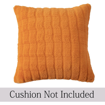 Buy Orange Colour Premium Zippered Plush Cushion Covers | Square Pillows