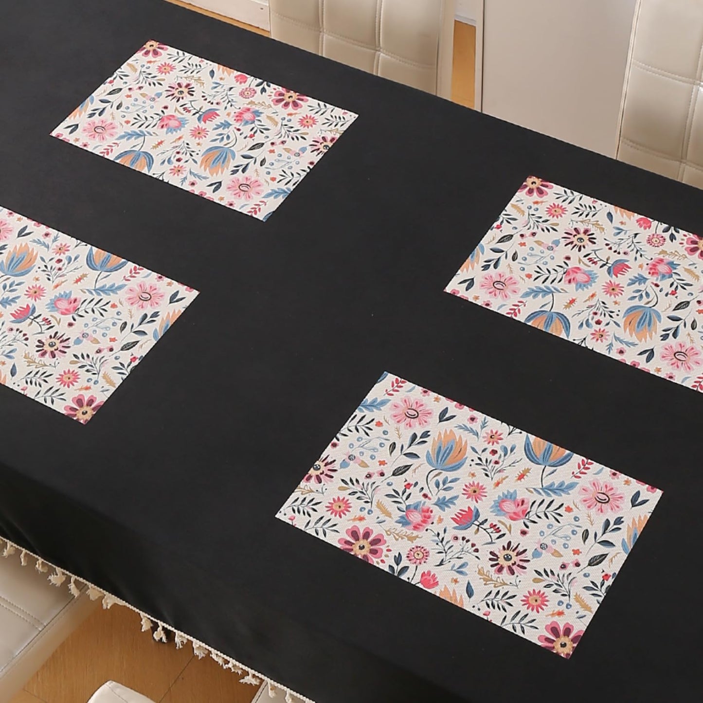 Artistic Flora PVC Washable Mats for Dining Table - Wild Daisies