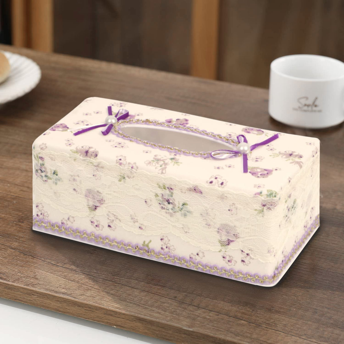 Plastic Tissue Paper Box Holder, Purple