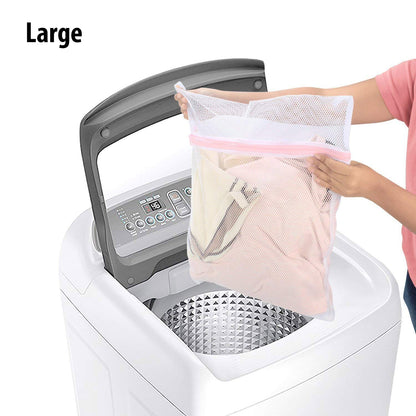Mesh Laundry Clothes Washing Bag, 3 pack, White