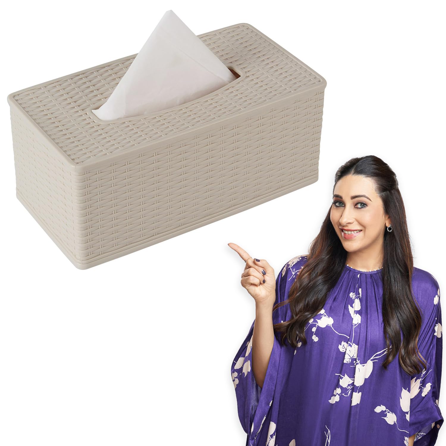 Buy Cream Color Plastic Tissue Box | HOKIPO