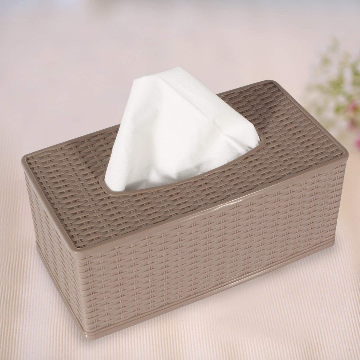 Buy brown color plastic tissue paper box | HOKIPO