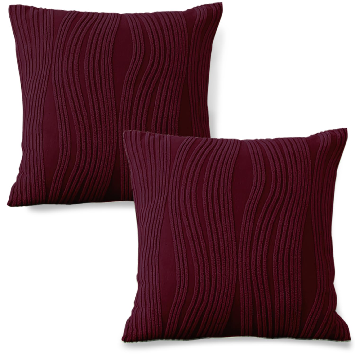Buy Burgundy Colour Festive Square Zippered Sofa Cushion Covers