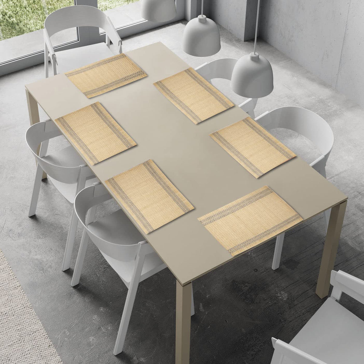 Buy bamboo dining mat set of 6 | Hokipo