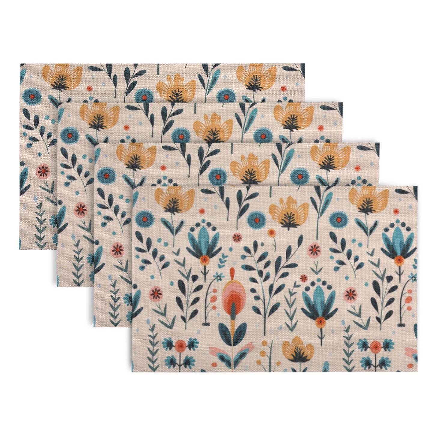 Artistic Flora PVC Washable Mats for Dining Table - Magnolia Champaca