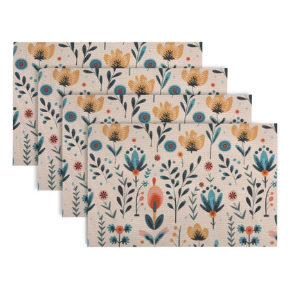 Artistic Flora PVC Washable Mats for Dining Table - Magnolia Champaca