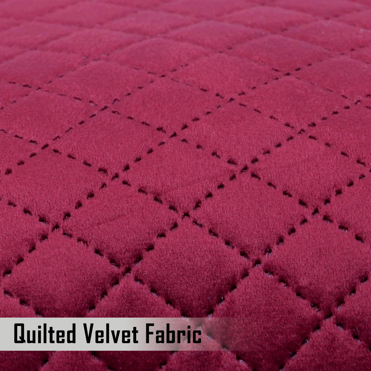 Buy Wine Colour Quilted Velvet Fabric Pillow Covers
