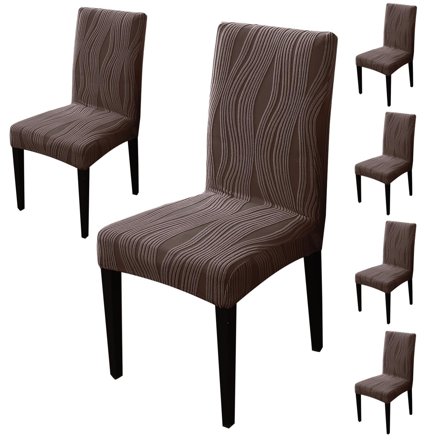 Nestiva Series Stretchable Knitting Jacquard Chair Cover - Chocolate Brown