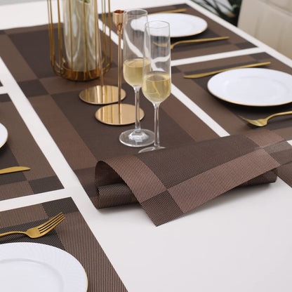 PVC Dining Table Mats, Dark Brown