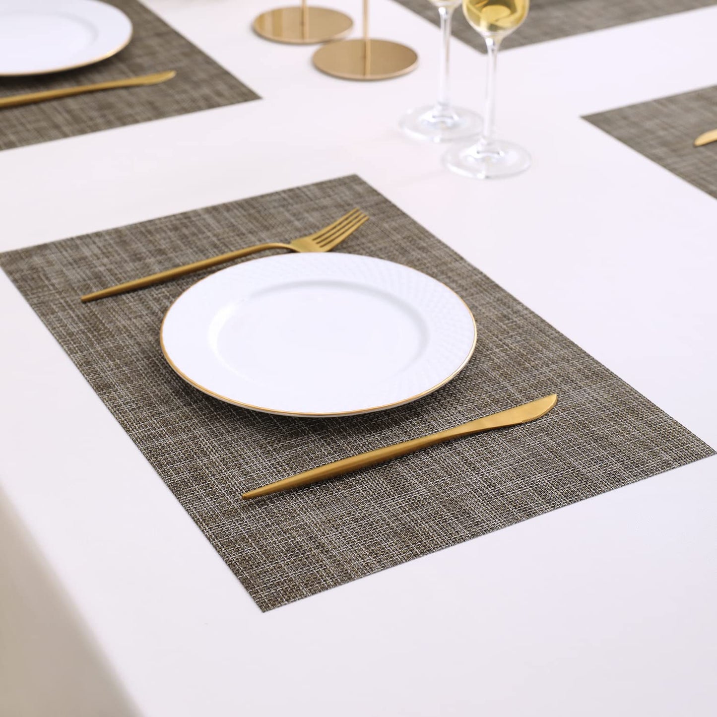 PVC Dining Table Mats, Ash Grey