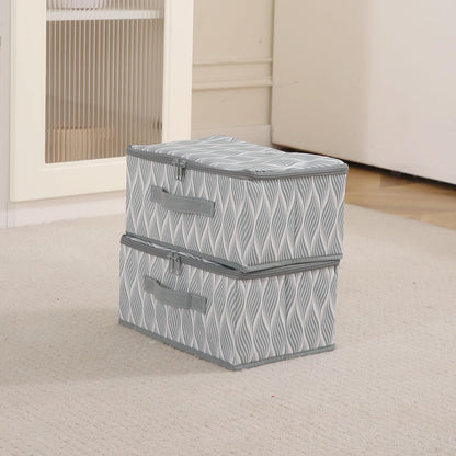 Foldable Clothes Organizer Box | Durable Non-Woven Storage with Zipper & Handle