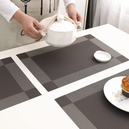 PVC Dining Table Mats, Dark Grey