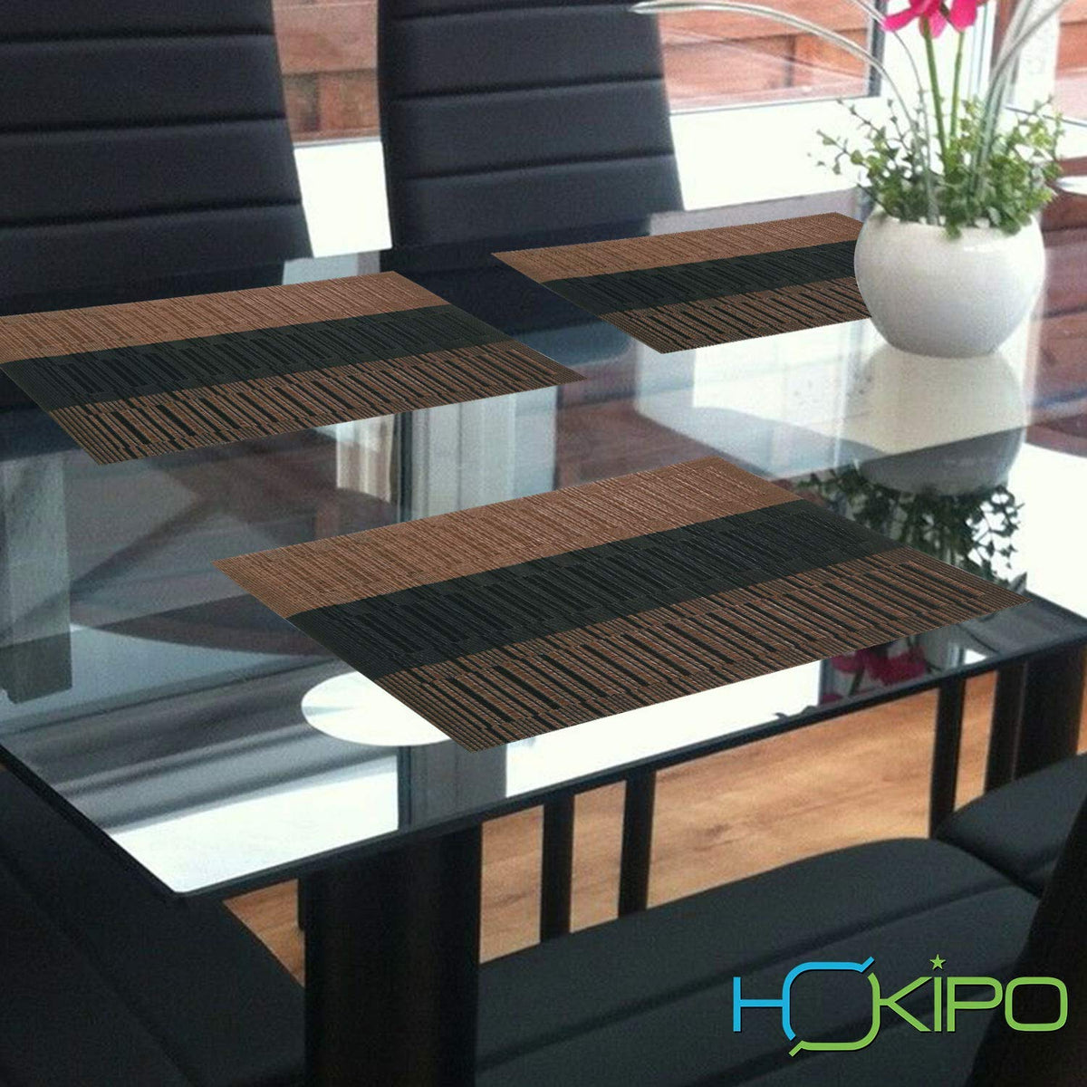 PVC Dining Table Mats, Metalic Brown