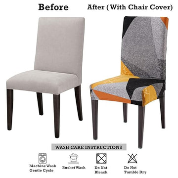Stretchable dining chair cover – before and after with care tips