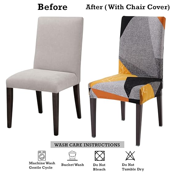 Stretchable dining chair cover – before and after with care tips