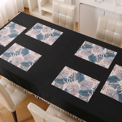 Artistic Flora PVC Washable Mats for Dining Table - Monstera Leaves