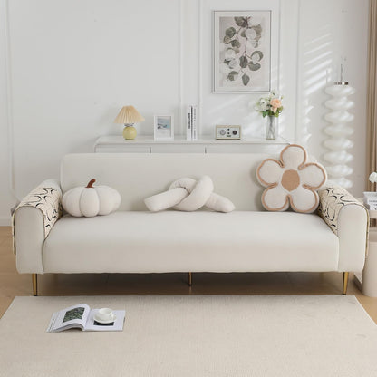 Water Repellent + Waterproof Quilted Sofa Mats, Natural Beige Abstract Art