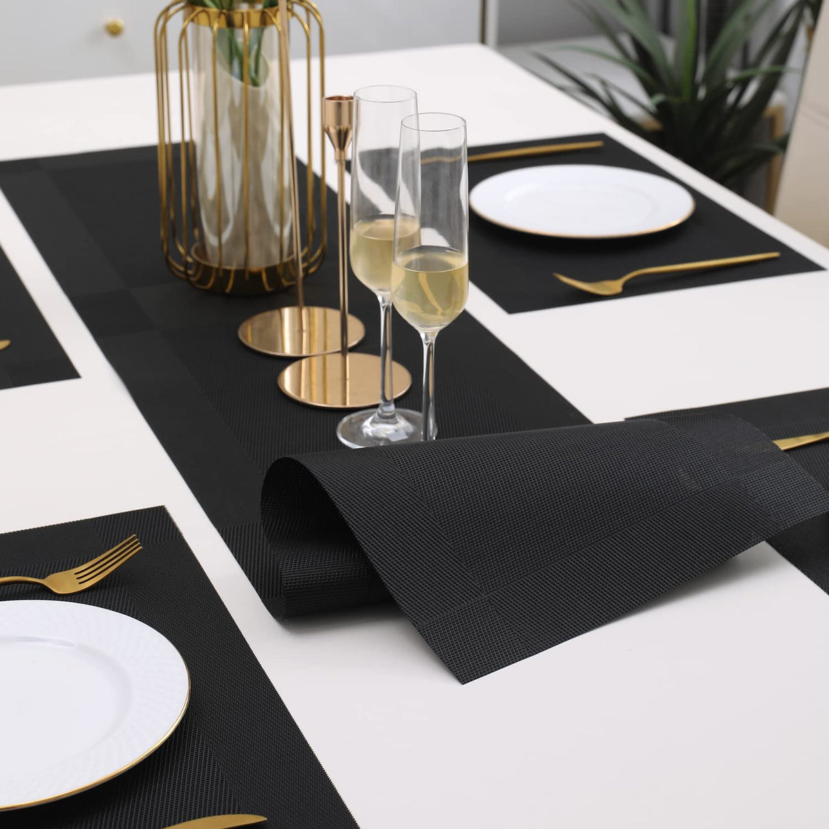 PVC Dining Table Mats, Black
